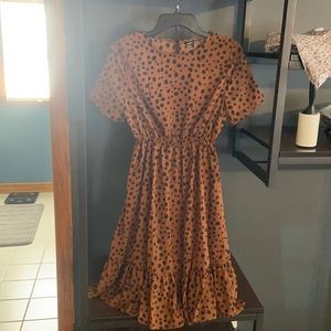 A line ruffled skirt leopard print dress